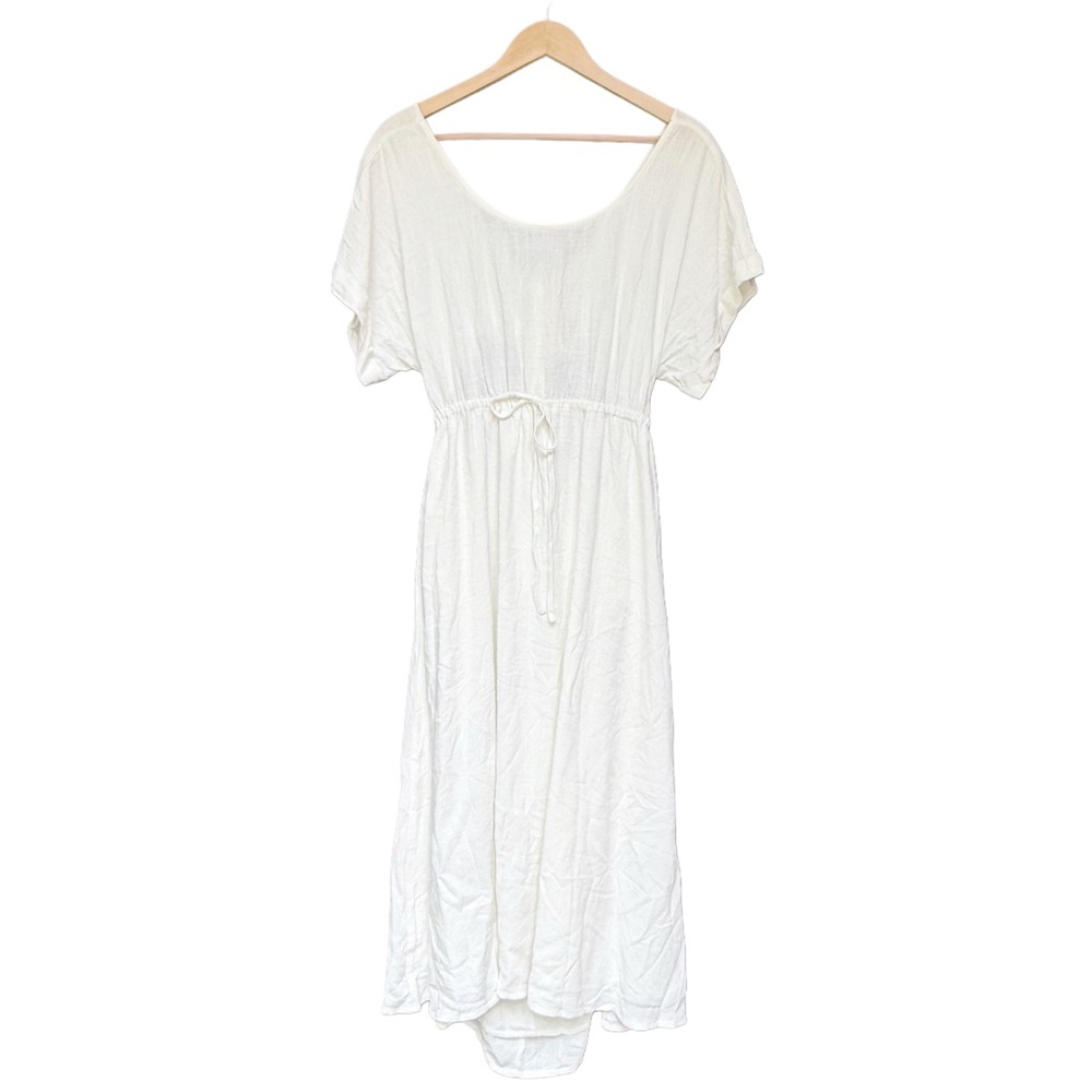 Billy J Linen Midi Dress | White | SIZE 10